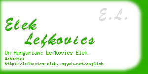 elek lefkovics business card